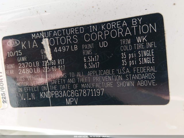 KIA Sportage Lx 2016 KNDPB3AC8G7871197 Image 9