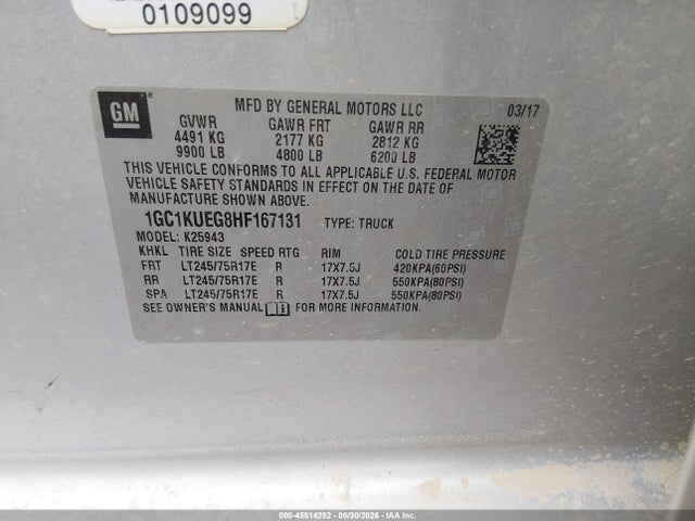 1GC1KUEG8HF167131 Chevrolet Silverado 2500hd Work Truck