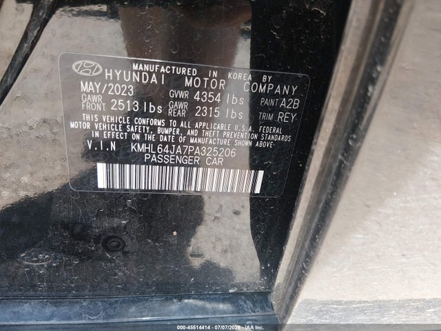 Продаж на аукціоні авто 2023 Hyundai Sonata Sel, vin: KMHL64JA7PA325206, номер лоту: 45514414