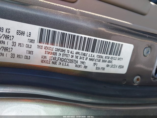 Продажа на аукционе авто 2013 Jeep Grand Cherokee Laredo, vin: 1C4RJFAGXDC599724, номер лота: 45514422