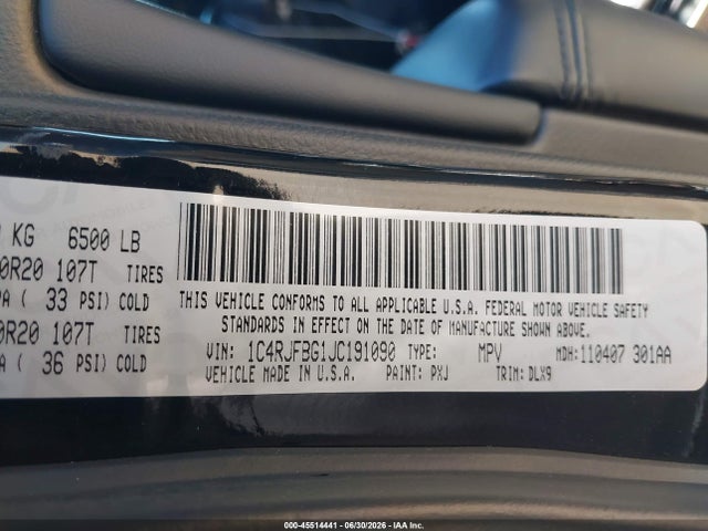 1C4RJFBG1JC191090 Jeep Grand Cherokee Limited 4x4