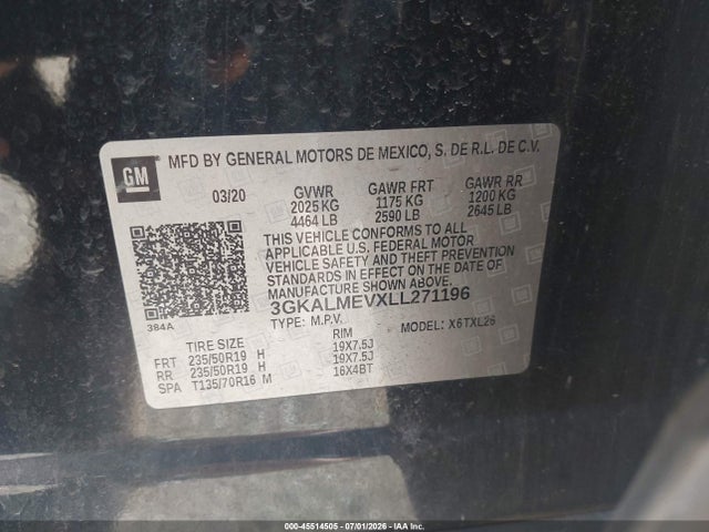 Продаж на аукціоні авто 2020 Gmc Terrain Fwd Sle, vin: 3GKALMEVXLL271196, номер лоту: 45514505