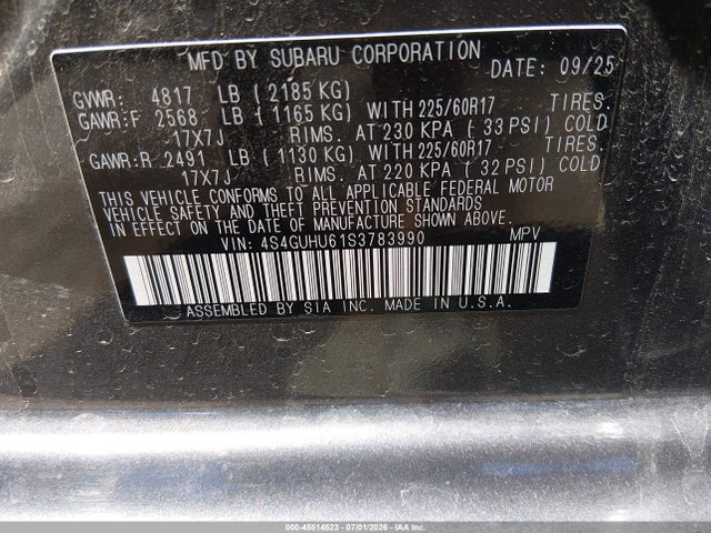 4S4GUHU61S3783990 Subaru Crosstrek Wilderness