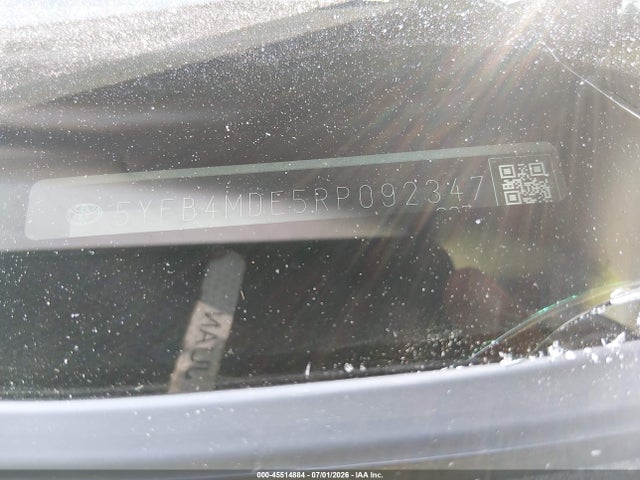 45514884 :رقم المزاد ، 5YFB4MDE5RP092347 vin ، 2024 Toyota Corolla Le مزاد بيع