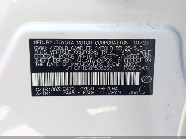 JTHGZ1B28P5063271 Lexus Is 350 F Sport