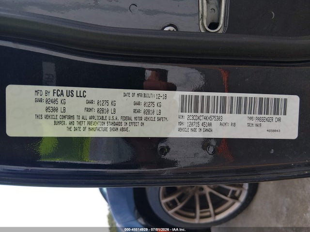Aukcja sprzedaży 2019 Dodge Charger R/t Rwd, vin: 2C3CDXCT4KH575303, numer aukcji: 45514929