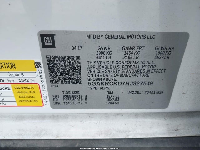 Buick Enclave Premium 2017 5GAKRCKD7HJ327549 Image 9