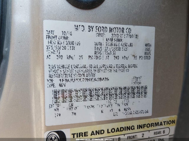 1FMJU1KT9HEA28489 Ford Expedition Limited