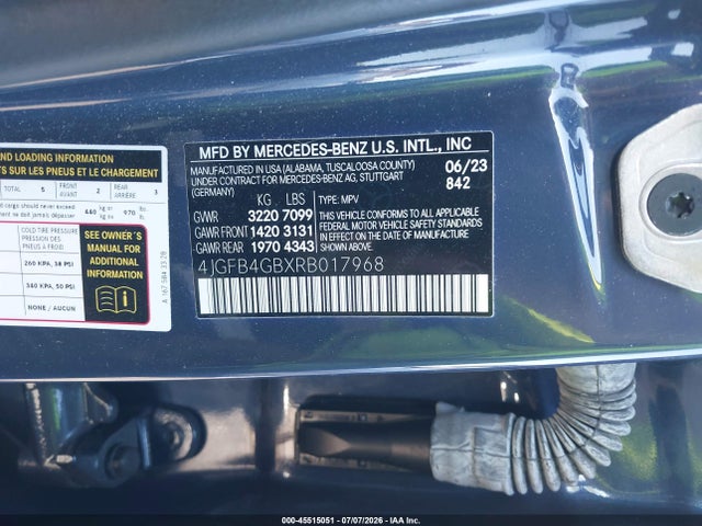 4JGFB4GBXRB017968 Mercedes-Benz Gle 450 Plug-in Hybrid 4matic