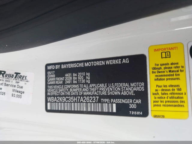 Продажа на аукционе авто 2017 Bmw 230i, vin: WBA2K9C35H7A26237, номер лота: 45515065