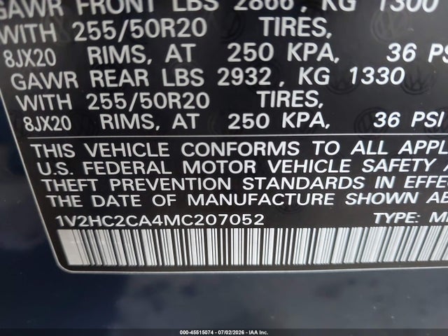 Aukcja sprzedaży 2021 Volkswagen Atlas Cross Sport 2.0t Se W/technology, vin: 1V2HC2CA4MC207052, numer aukcji: 45515074