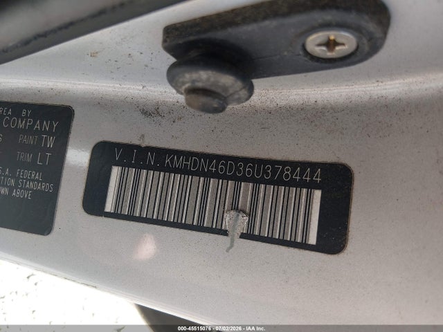 Aukcja sprzedaży 2006 Hyundai Elantra Gls/limited, vin: KMHDN46D36U378444, numer aukcji: 45515076