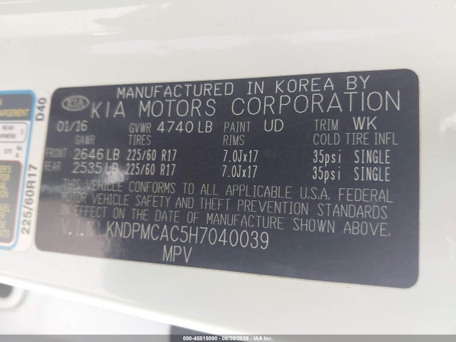 KIA Sportage Lx 2017 KNDPMCAC5H7040039 Image 9