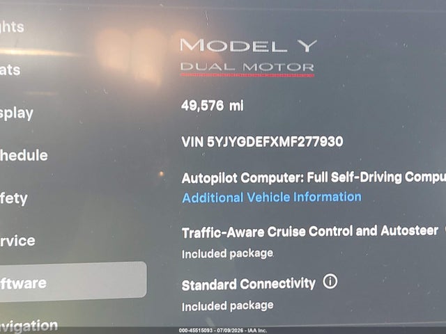 Aukcja sprzedaży 2021 Tesla Model Y Performance Dual Motor All-wheel Drive, vin: 5YJYGDEFXMF277930, numer aukcji: 45515093