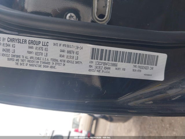 Aukcja sprzedaży 2015 Dodge Dart Sxt, vin: 1C3CDFBB4FD158866, numer aukcji: 45515101