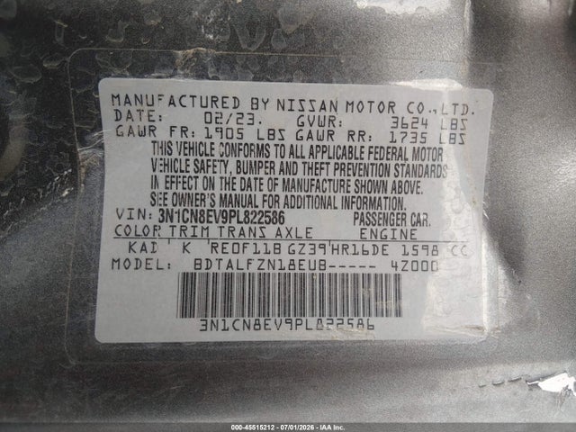 3N1CN8EV9PL822586 Nissan Versa 1.6 Sv Xtronic Cvt