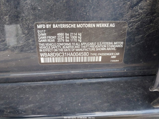 Aukcja sprzedaży 2017 Bmw 330i Xdrive, vin: WBA8D9C31HA004580, numer aukcji: 45515272