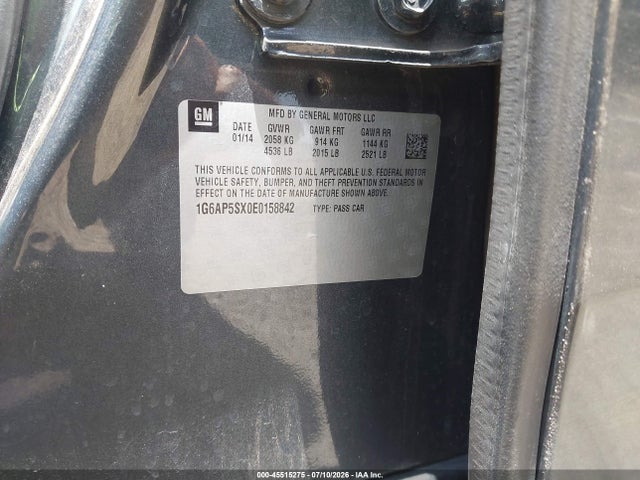 Aukcja sprzedaży 2014 Cadillac Cts Standard, vin: 1G6AP5SX0E0158842, numer aukcji: 45515275