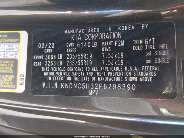 KNDNC5H32P6298390 KIA Carnival Mpv Ex