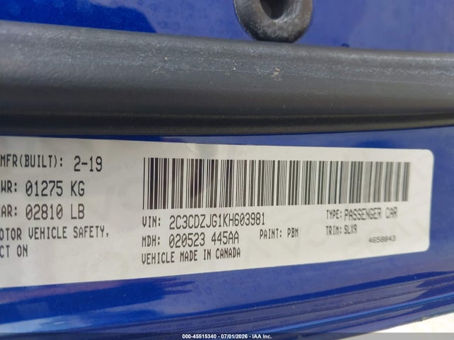 Dodge Challenger Gt 2019 2C3CDZJG1KH603981 Image 9