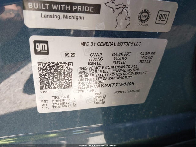 2026 Buick Enclave Preferred Fwd მანქანა იყიდება აუქციონზე, vin: 5GAEVAKSXTJ154405, აუქციონის ნომერი: 45515457