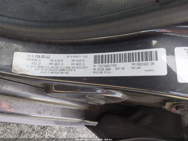 Aukcja sprzedaży 2016 Chrysler 200 Limited, vin: 1C3CCCABXGN177453, numer aukcji: 45515523