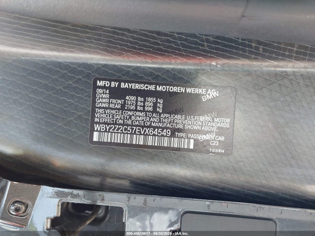 WBY2Z2C57EVX64549 BMW I8