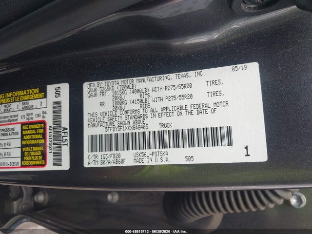 5TFDY5F1XKX848405 Toyota Tundra Sr5 5.7l V8