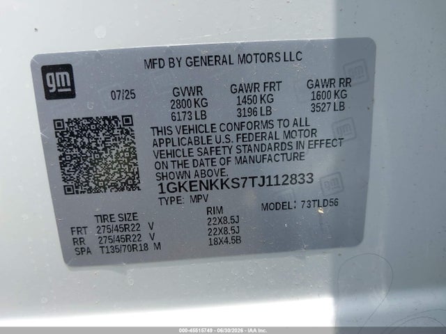 GMC Acadia Elevation Fwd 2026 1GKENKKS7TJ112833 Image 9
