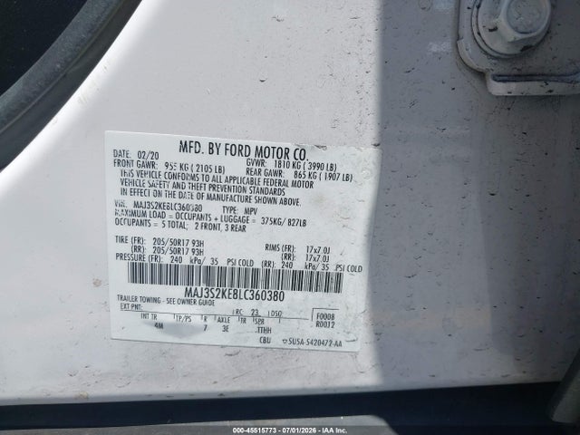 Ford Ecosport Titanium 2020 MAJ3S2KE8LC360380 Image 9