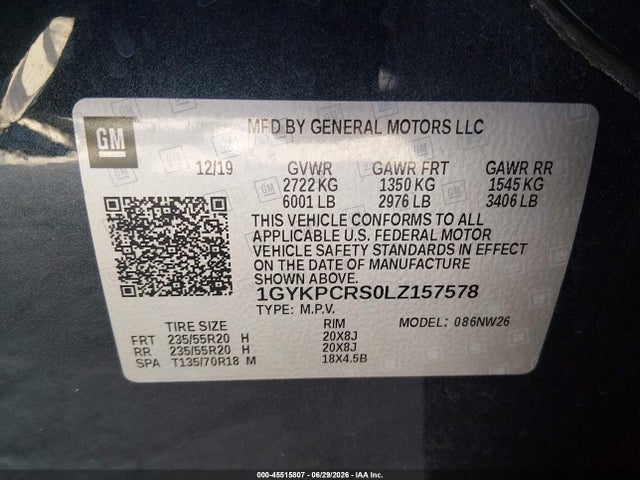 Aukcja sprzedaży 2020 Cadillac Xt6 Fwd Premium Luxury, vin: 1GYKPCRS0LZ157578, numer aukcji: 45515807