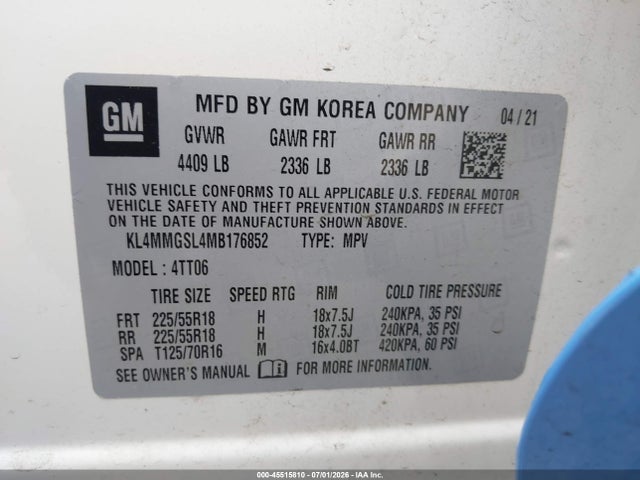 KL4MMGSL4MB176852 Buick Encore Gx Awd Essence