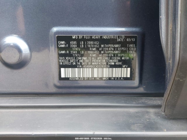 Продажа на аукционе авто 2013 Subaru Outback 2.5i Premium, vin: 4S4BRBGCXD3293528, номер лота: 45515855