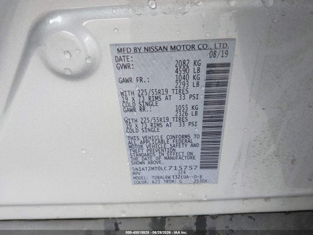 5N1AT2MT0LC715757 Nissan Rogue Sl Fwd