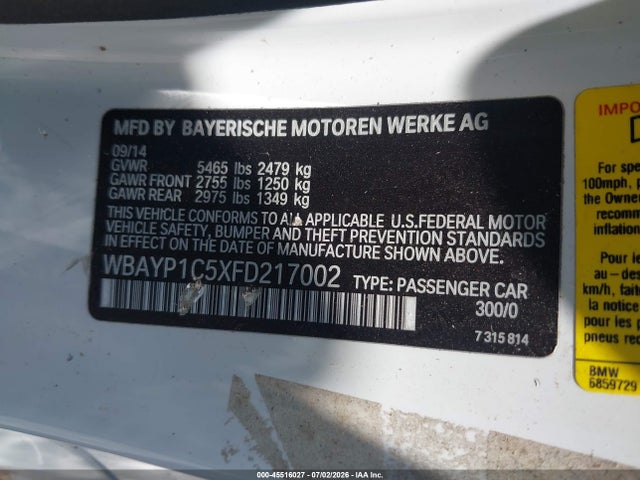 Продажа на аукционе авто 2015 Bmw 650i Xdrive, vin: WBAYP1C5XFD217002, номер лота: 45516027