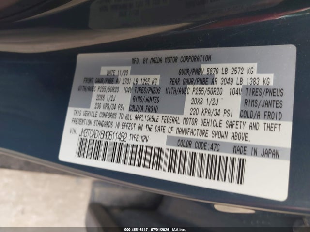 Mazda Cx-9 Carbon Edition 2021 JM3TCADY6M0511462 Image 9