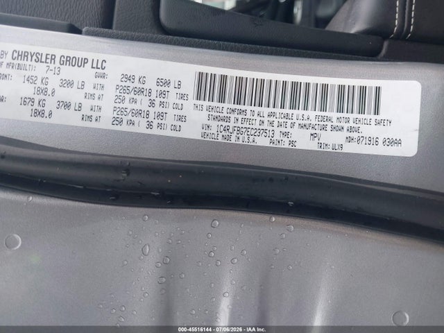 Aukcja sprzedaży 2014 Jeep Grand Cherokee Limited, vin: 1C4RJFBG7EC237513, numer aukcji: 45516144