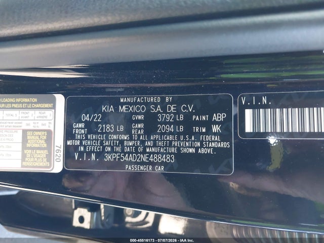 KIA Forte Gt-line 2022 3KPF54AD2NE488483 Image 9