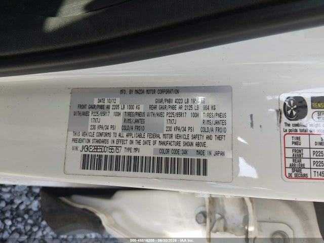 Aukcja sprzedaży 2013 Mazda Cx-5 Sport, vin: JM3KE2BE5D0155767, numer aukcji: 45516205