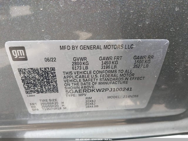 Aukcja sprzedaży 2023 Buick Enclave Avenir Fwd, vin: 5GAERDKW2PJ100241, numer aukcji: 45516240