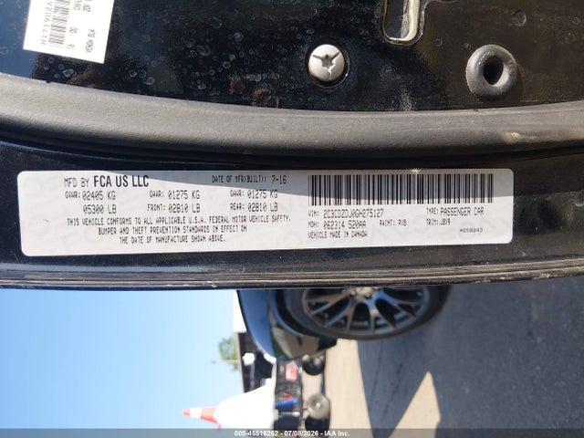 Продаж на аукціоні авто 2016 Dodge Challenger Srt 392, vin: 2C3CDZDJ0GH275127, номер лоту: 45516262