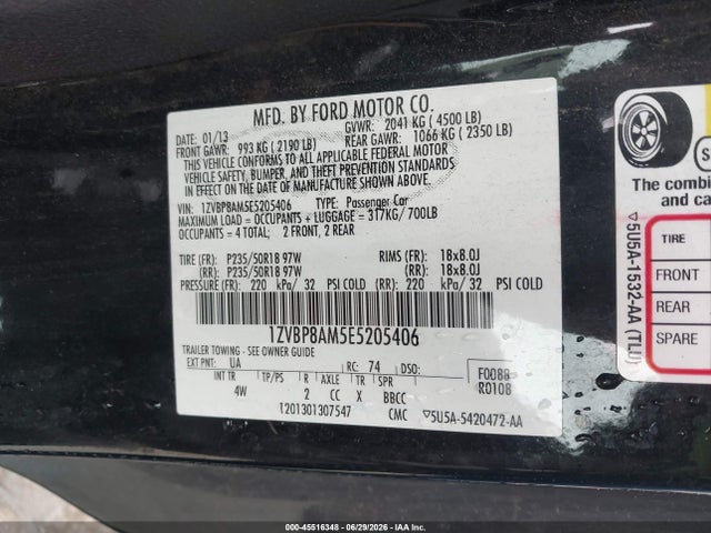 1ZVBP8AM5E5205406 Ford Mustang V6/v6 Premium