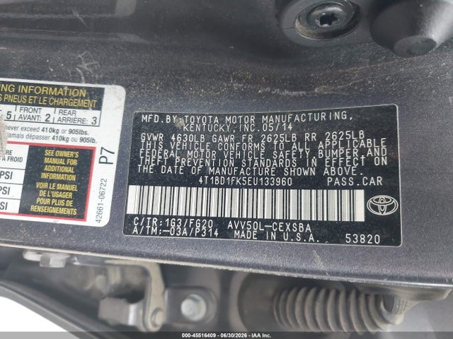 4T1BD1FK5EU133960 Toyota Camry Hybrid Se Limited Edition