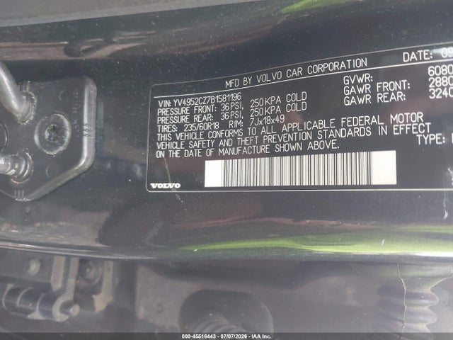 Aukcja sprzedaży 2011 Volvo Xc90 3.2, vin: YV4952CZ7B1581196, numer aukcji: 45516443