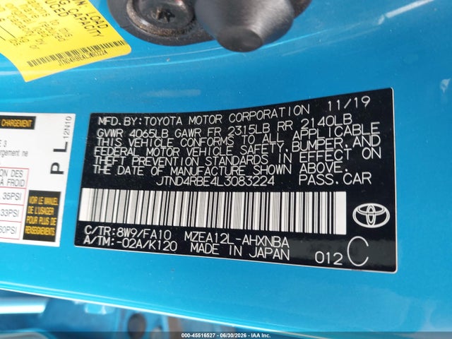 Toyota COROLLA SE 2020 JTND4RBE4L3083224 Image 9