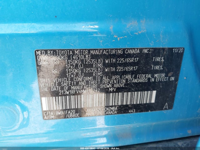 Toyota Rav4 Xle 2021 2T3W1RFV4MW117242 Image 9