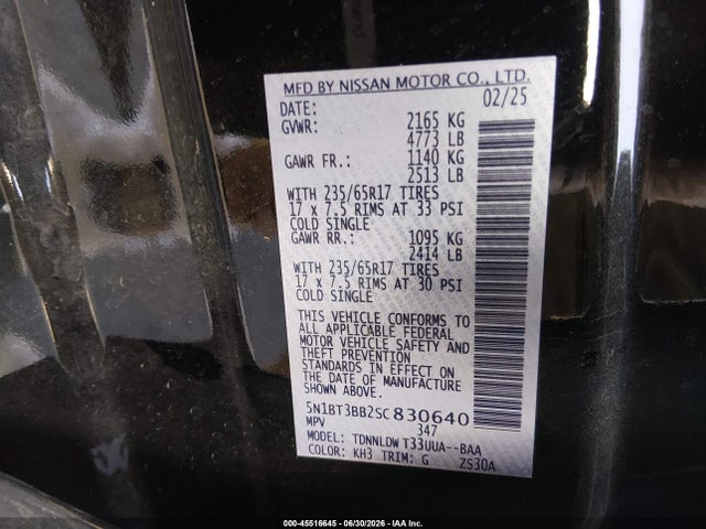 Nissan Rogue Rock Creek 2025 5N1BT3BB2SC830640 Image 9