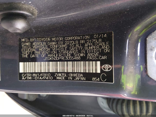 Toyota PRIUS PLUG-IN 2014 JTDKN3DP9E3055488 Image 9