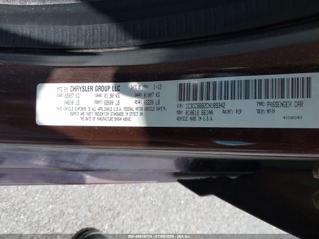 Продаж на аукціоні авто 2012 Chrysler 200 Touring, vin: 1C3CCBBB2CN189342, номер лоту: 45516725