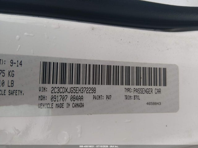 Aukcja sprzedaży 2014 Dodge Charger Sxt, vin: 2C3CDXJG5EH372298, numer aukcji: 45516831